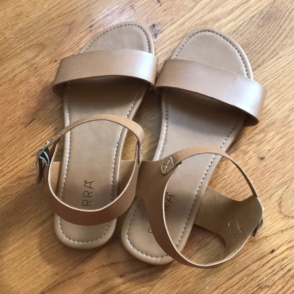 Tan flat sandals